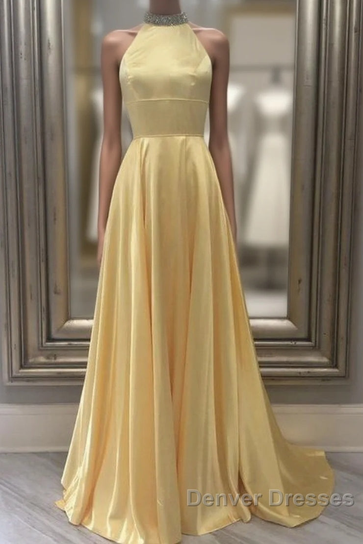 Long Yellow Prom Dress For Women Formal Dress Evening Gowns