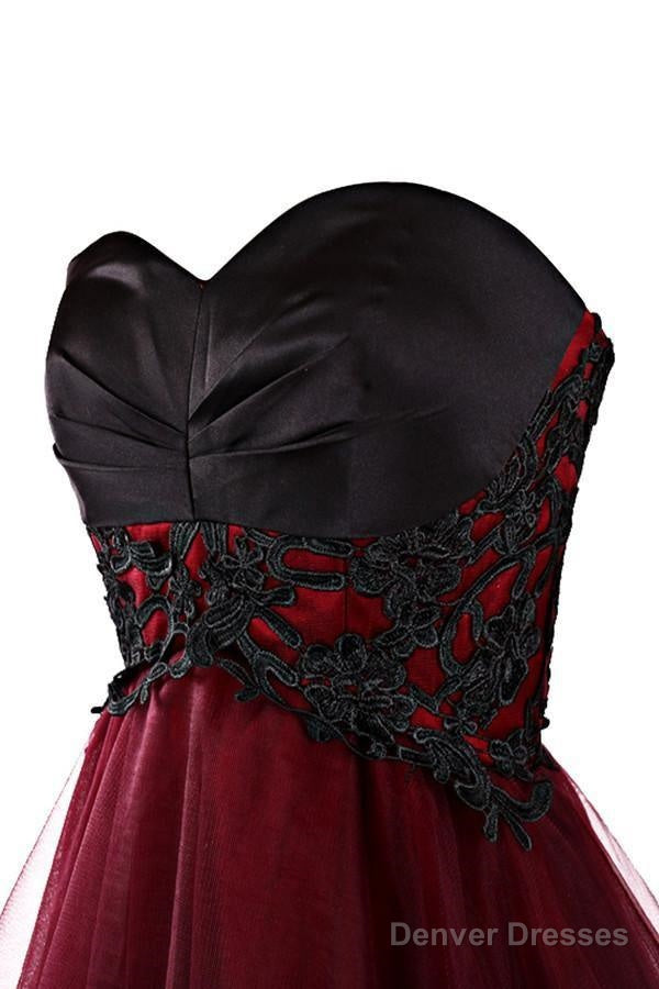Lovely A-Line Mini Burgundy Organza Homecoming Dress With Appliques