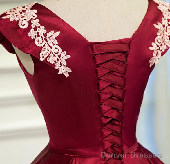 Lovely  Cap Sleeves Short Party Dresses, Satin Homecoming Dress