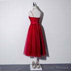 Lovely Dark Red Sweetheart Tulle Prom Dress, Wine Red Evening Dress Homecoming Dress