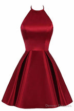 Lovely Halter Short Prom Dress, Homecoming Dresses , Satin Formal Dress
