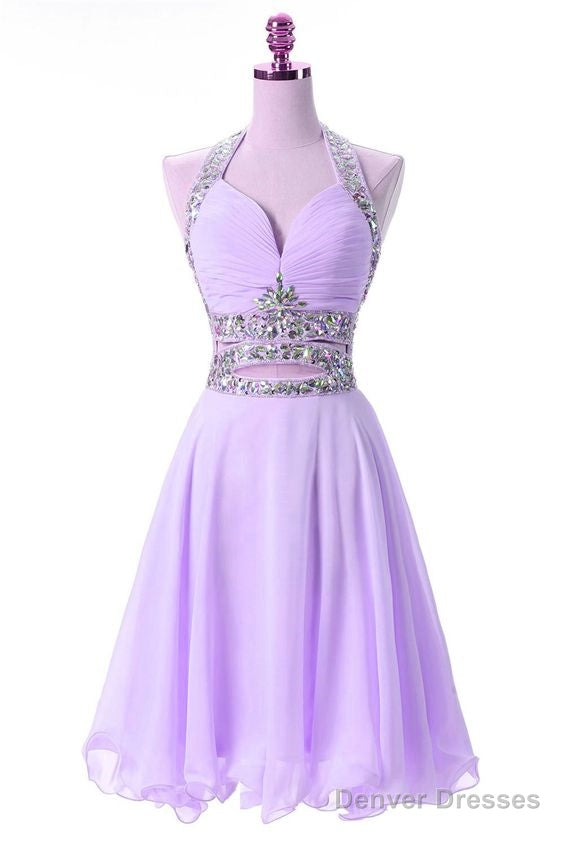 Lovely Lavender Chiffon Knee Length Party Dresses, Cute Teen Formal Dress, Homecoming Dresses Main image