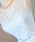 Lovely Light Blue High Low Party Dress , Cute Formal Dress