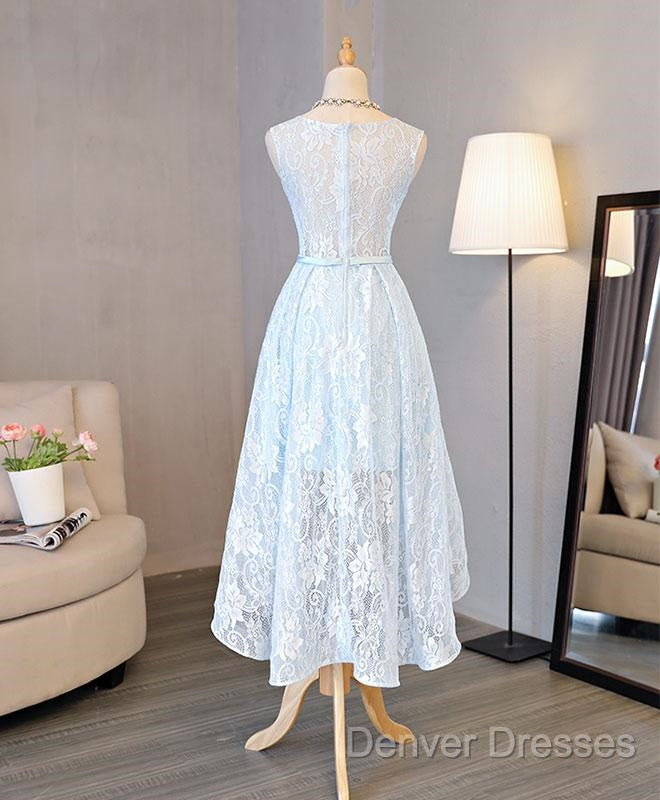 Lovely Light Blue Lace Party Dress , Blue Formal Dress