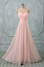 Lovely Light Pink Sweetheart Long Bridesmaid Dress, Long Prom Dress