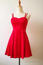 Lovely Mini Women Straps Sexy Party Dress In Stock, Red Women Dress, Mini Dress