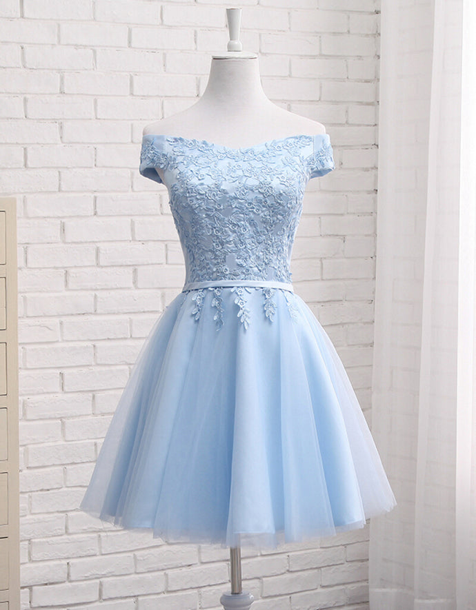 Lovely Off Shoulder Short Party Dress, Cute Homecoming Dress Secondary image