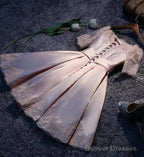 Lovely Satin Pink A Line Off Shoulder Homecoming Dresses, Cute Prom Dresses With Lace-Up