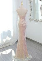 Lovely Sequins Mermaid Straps Long Party Dress, Sequins Mermaid Formal Dress