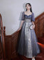 Lovely Short Sleeves Tulle With Lace Formal Dress, A-Line Evening Dress Party Dress