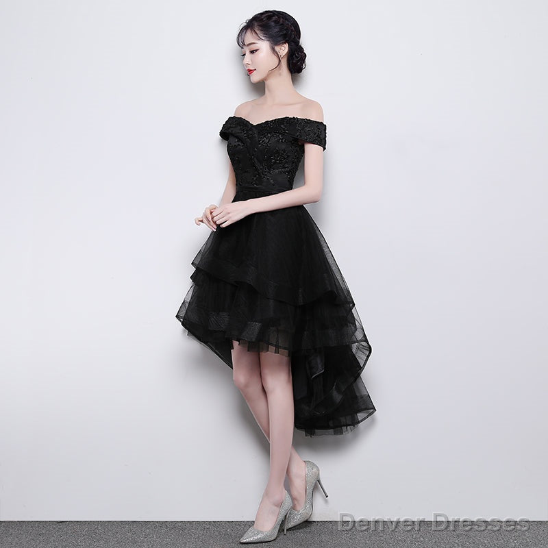 Lovely Simple Black High Low New Homecoming Dress , Party Dresses Main image