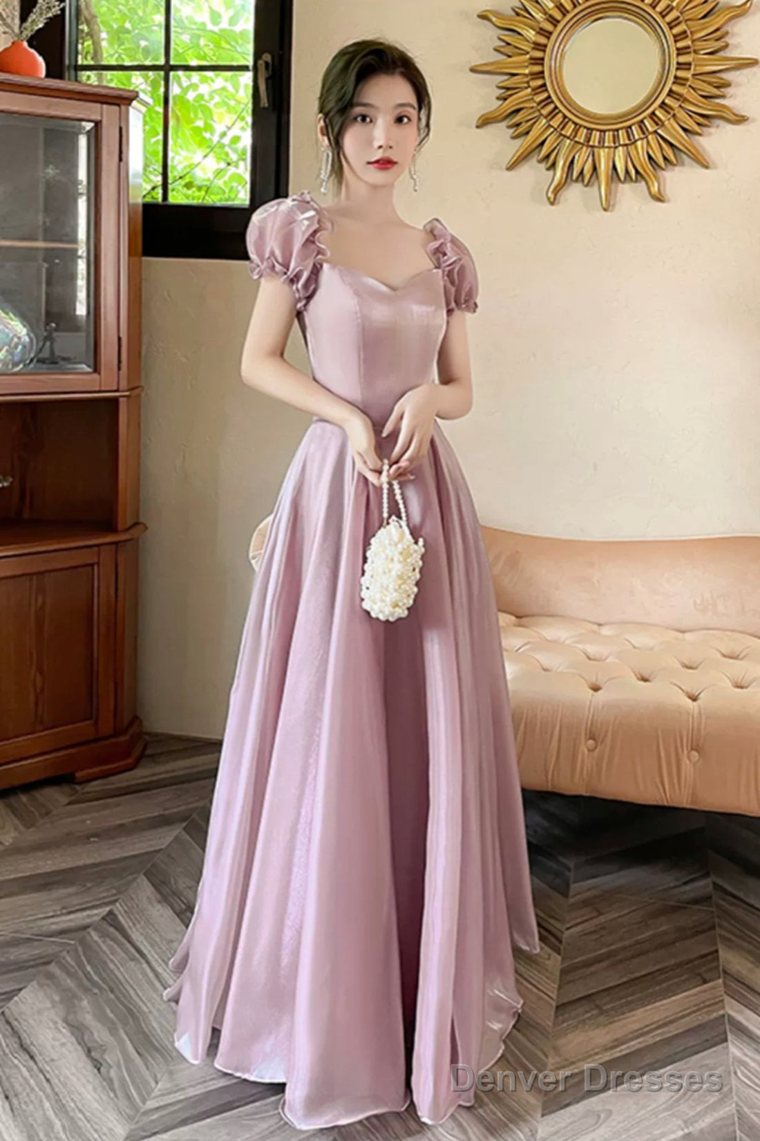 Lovely Soft Pink Floor Length Party Dress, Tulle A-Line Evening Prom Dress Secondary image