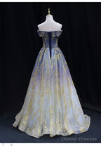 Lovely Tulle Gradient Long Formal Dress Party Dresses, Gradient Evening Party Dresses