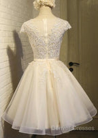Lovely Tulle Light Champagne Short Prom Dress, Homecoming Dress , Formal Dress, Prom Dress