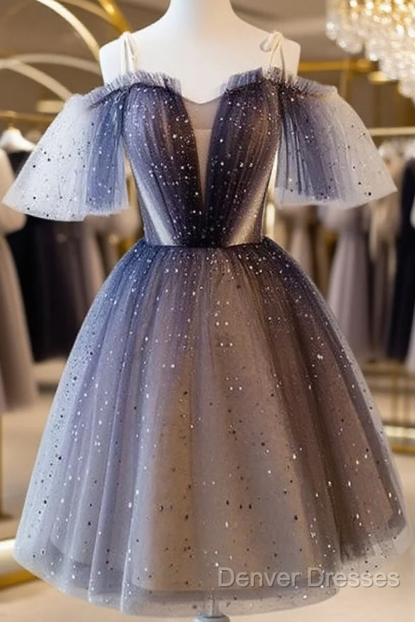 Lovely Tulle Offshoulder Short Prom Dress, Lace Up Homecoming Dress Main image