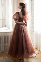 Lovely Tulle Puffy Sleeves Homecoming Dress Graduation Dress, A-Line Party Dress