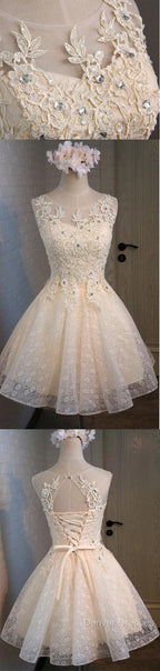 Lovely Vintage Sleeveless Full Floral Prints Appliques Clairvoyant Outfit Lace Up Back Homecoming Dress