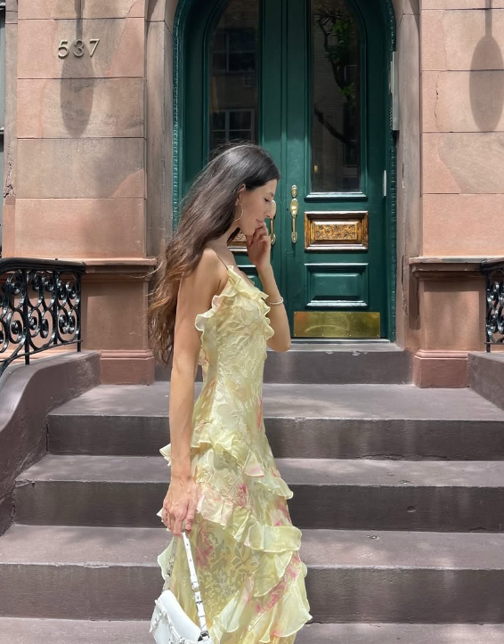 Lovely Yellow Ruffles Long Prom Dress Evening Dress
