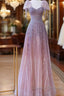 Luxurious A Line Straps Long Prom Dress
