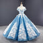 Luxurious Ball Gown Off-the-shoulder Appliques Sequin Prom Dresses