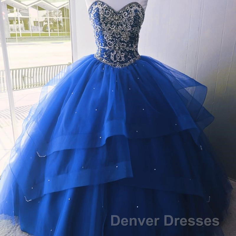Luxurious Crystal Beaded Bodice Corset Organza Layered Quinceanera Dress