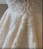 Luxurious Lace Beaded Wedding Dress One Shoulder Mermaid Bridal Gowns Crystal Beads Sequin Sweep Train