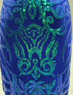 Luxurious Royal Blue Mermaid V-Neck Sequined Long Prom Dress Evening Dress
