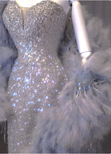 Luxurious Shiny Silver Mermaid Sweetheart Neck Sequin Long Prom Dress Evening Dress