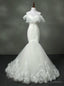 Luxurious Strapless Wedding Dress Mermaid Real Photo Tulle With Ruffles