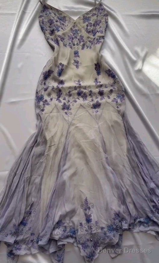 Luxury Beaded Spaghetti Straps Long Prom Dress