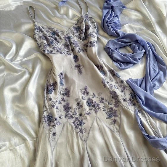 Luxury Chiffon Beaded Spaghetti Straps Long Prom Dress Mermaid Evening Dress