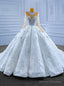 Luxury Dubai Sequins Long Sleeve Crystal Wedding Dress
