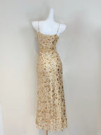 Luxury Gold Mermaid Strapless V-Neck Sequined Long Prom Dress Evening Dress