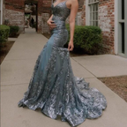 Luxury Mermaid Black Girl Long Prom Dress Birthday Outfit
