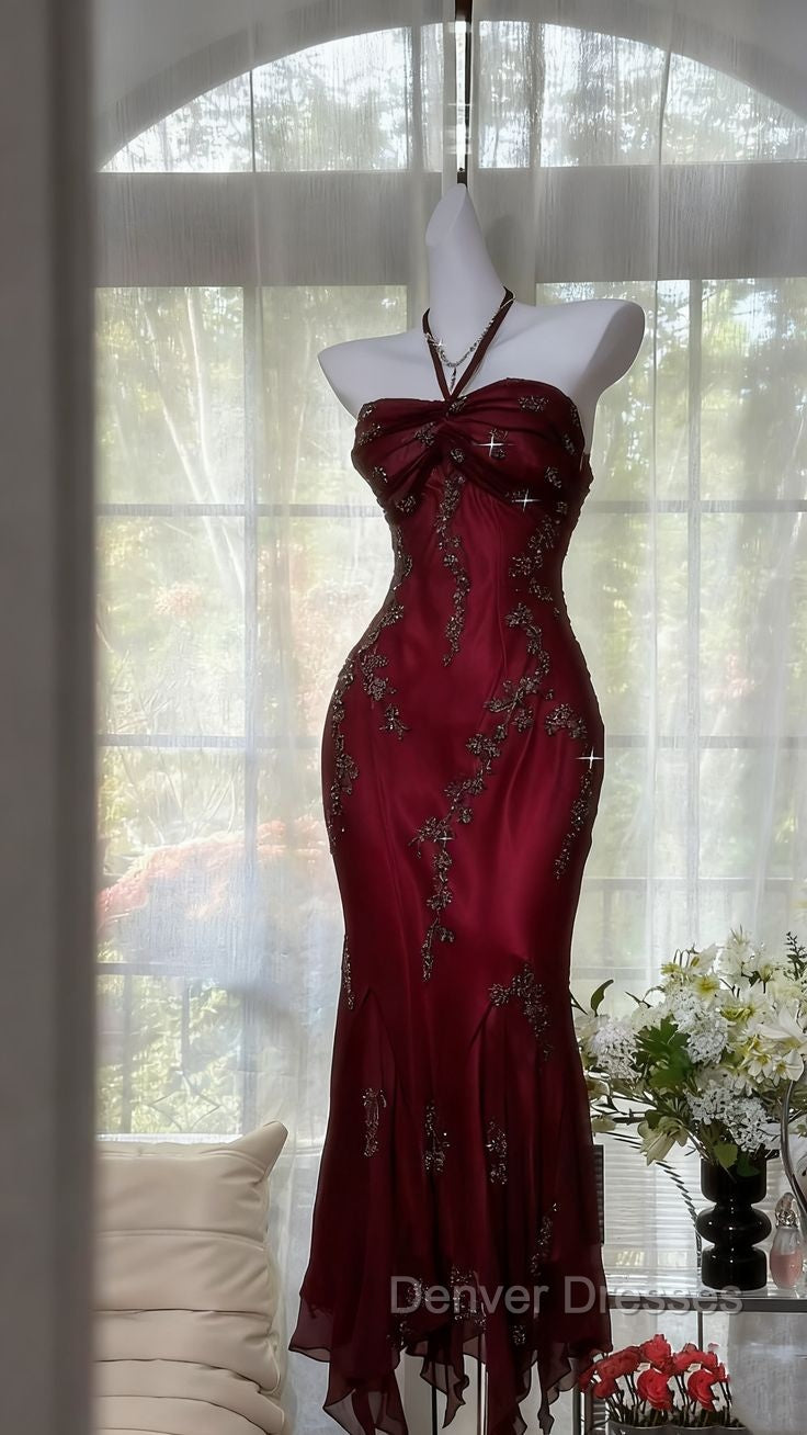 Luxury Purple Mermaid Bead Embroidered Chiffon Long Prom Dress
