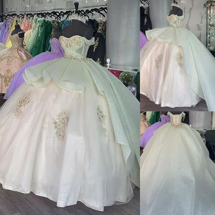 Luxury Quinceanera Dress Applique Corset Ball Gown Prom Sweet 16 Dress