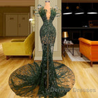 Luxury See Through Beaded Prom Dress Bodycon Sexy Prom Evening Dress