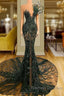 Luxury See Through Beaded Prom Dress Bodycon Sexy Prom Evening Dress