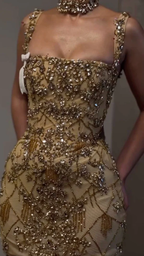 Luxury Sheath Square Neck Gold Short Formal Grade Homecoming Dress Gold Cocktail Dress