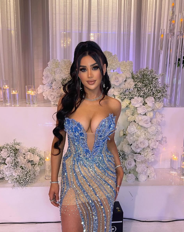 Gorgeous Beaded Slit Prom Dress Evening Dress