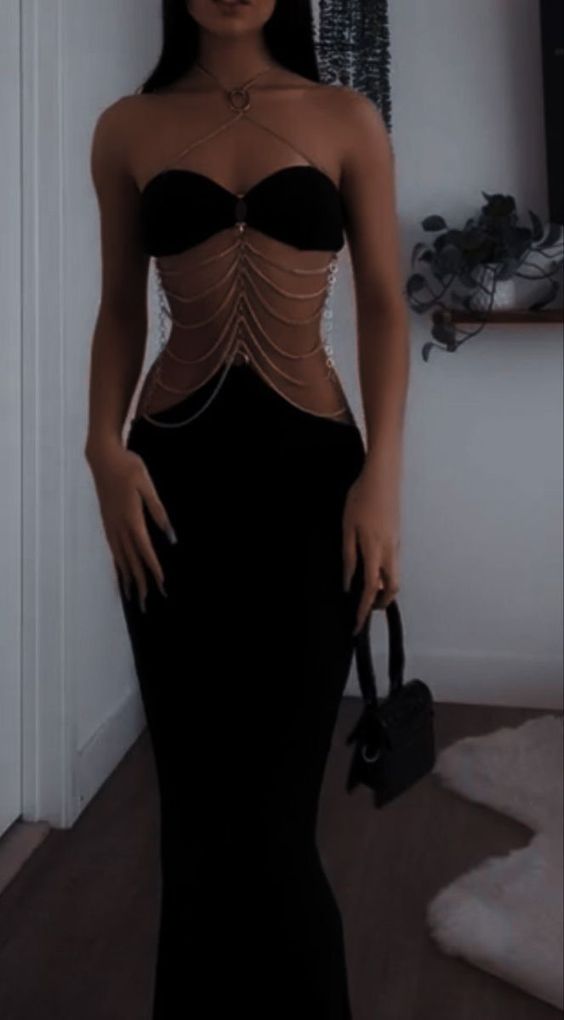 Mermaid Black Prom Dress Long Party Birthday Outfits Secondary image