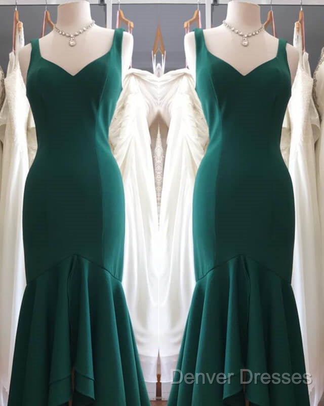 Mermaid Emerald Green Asymmetrical Dress Secondary image