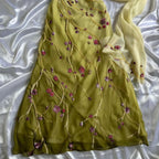 Mermaid Floral Chiffon Evening Prom Dress