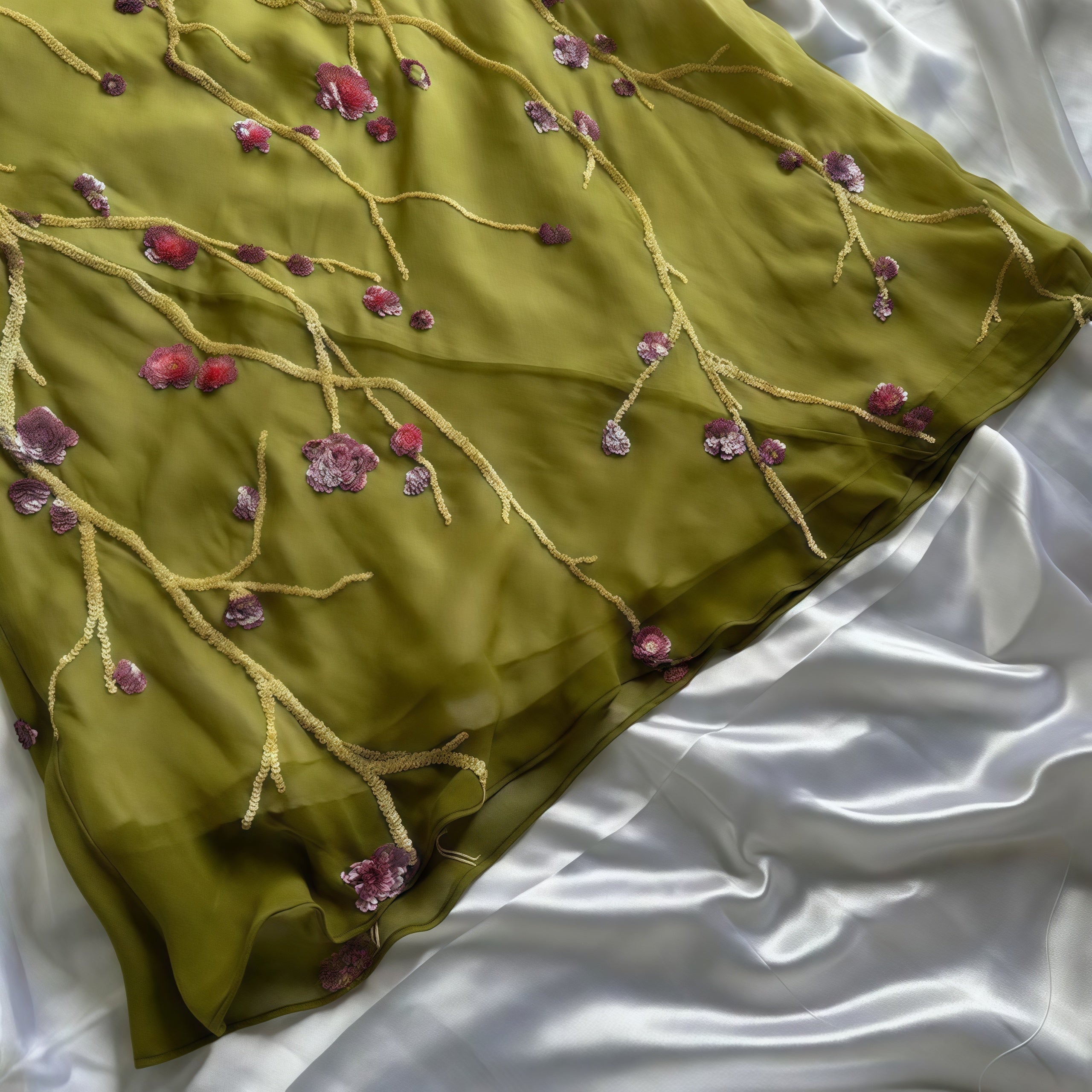 Mermaid Floral Chiffon Evening Prom Dress