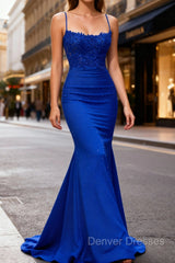 Mermaid Halter Dark Green Long Prom Dress with Appliques Beading