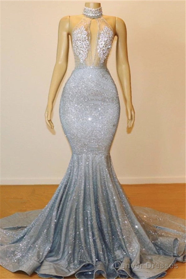Mermaid Halter Sleeveless Floor-Length Prom Party Gowns Main image
