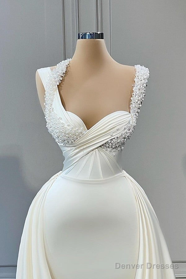 Mermaid Halter Sweetheart Beaded Floor-length Sleeveless With Side Train Prom Dress Secondary image