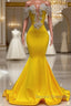 Mermaid Jewel Beading Applique Floor-length Sleeveless Open Back Prom Dress