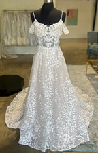 Mermaid Lace/Tulle A-Line Wedding Dress With Open Back