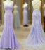 Mermaid Lavender Long Prom Dress With Lace Up Back